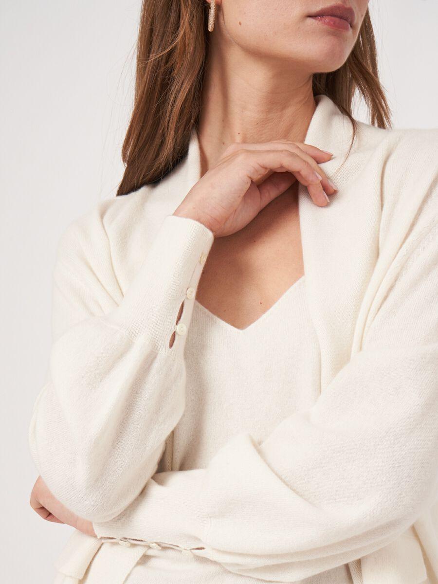 Repeat Cashmere Open En Licht Cashmere Vest Met Sjaalkraag