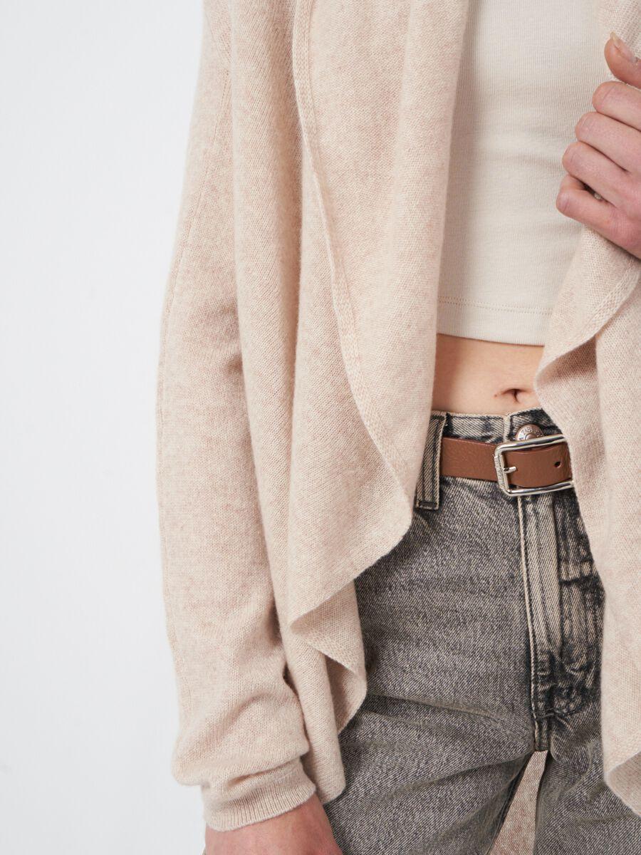 Repeat Cashmere Open Organisch Cashmere Vest Met Sjaalkraag