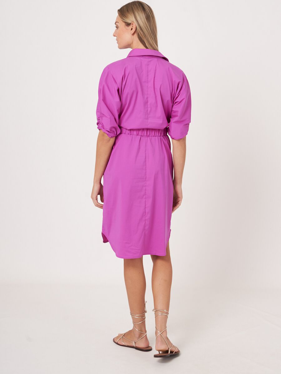 Repeat Cashmere Overhemdjurk Met Korte Vleermuismouwen En Ceintuur