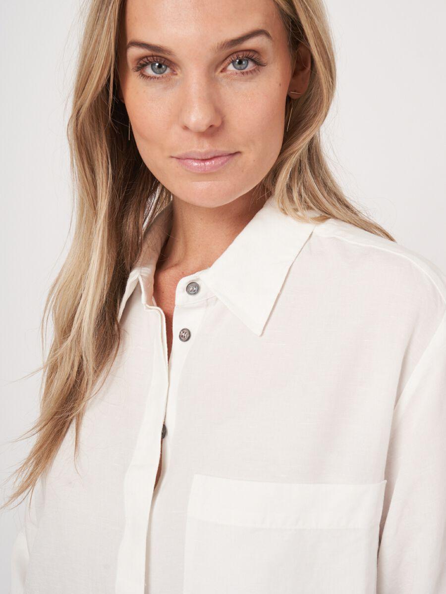 Repeat Cashmere Overhemdjurk Van Linnenmix Met Dip Dye Print