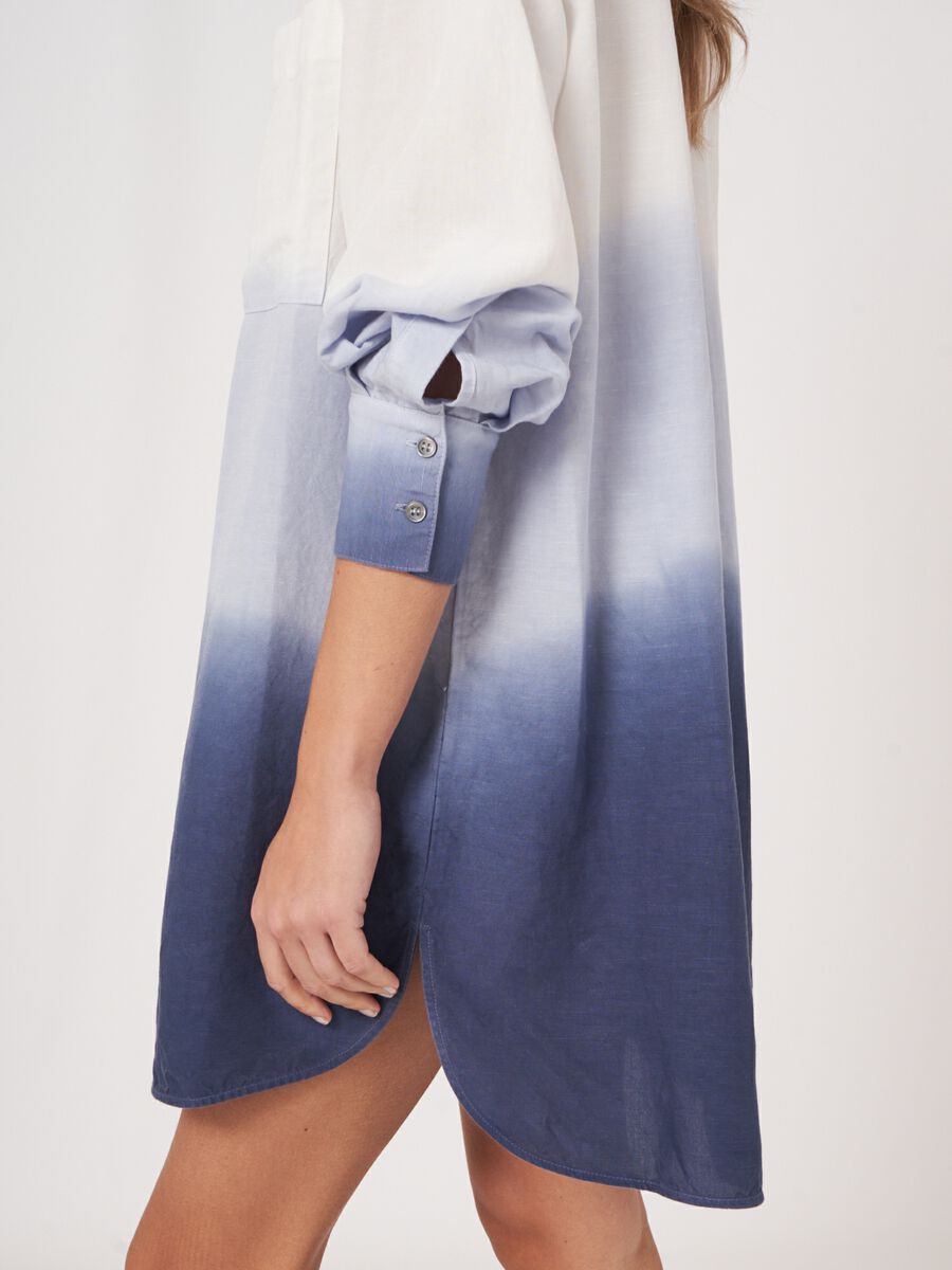 Repeat Cashmere Overhemdjurk Van Linnenmix Met Dip Dye Print