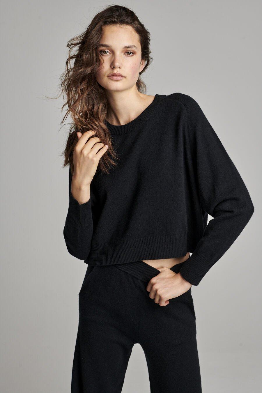 repeat cashmere Oversized cashmere trui met ronde hals