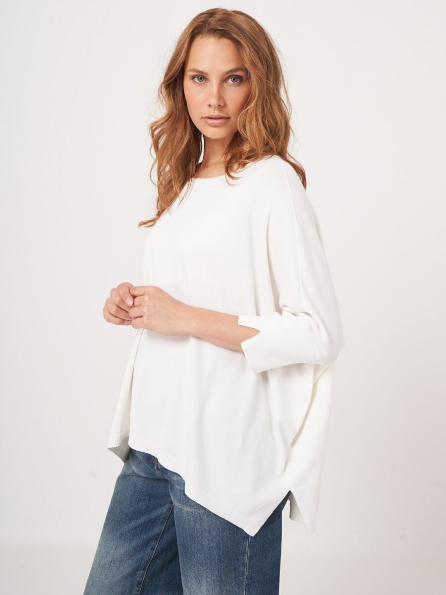 Repeat Cashmere Oversized Poncho-trui Van Katoenmix
