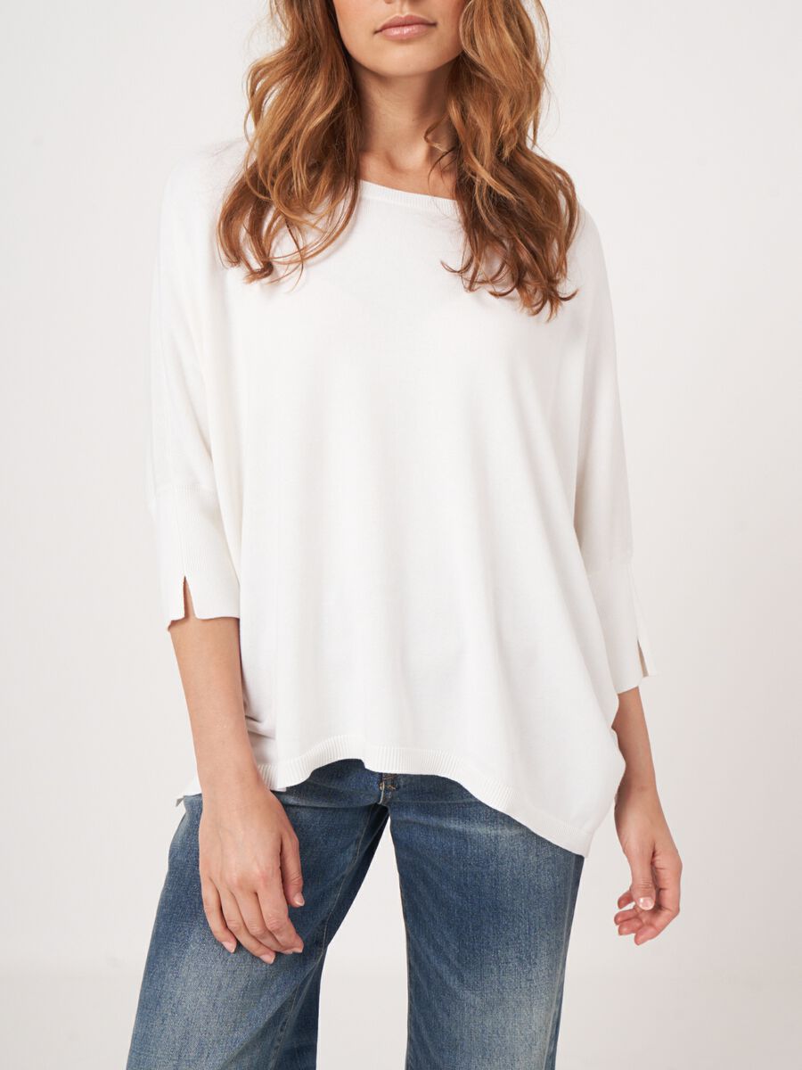 Repeat Cashmere Oversized Poncho-trui Van Katoenmix