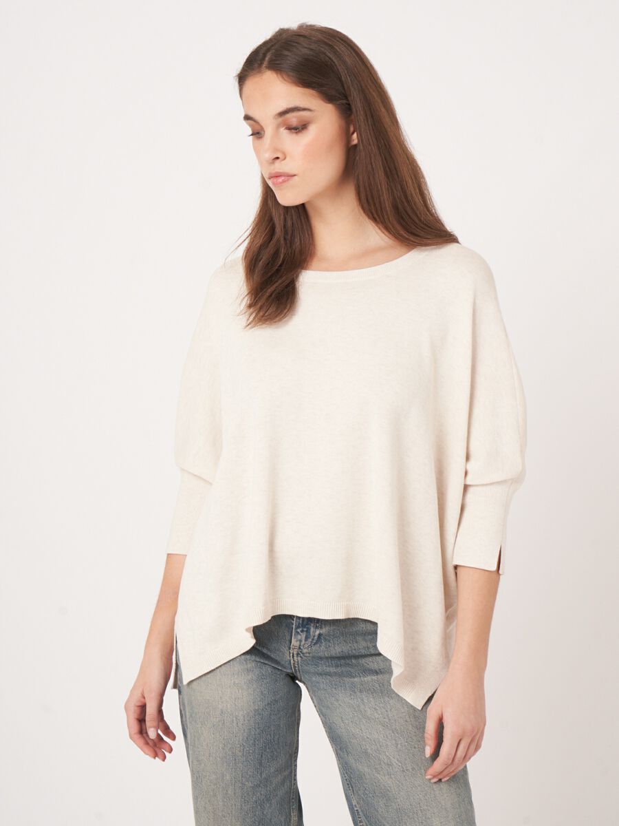 Repeat Cashmere Oversized Poncho-trui Van Katoenmix