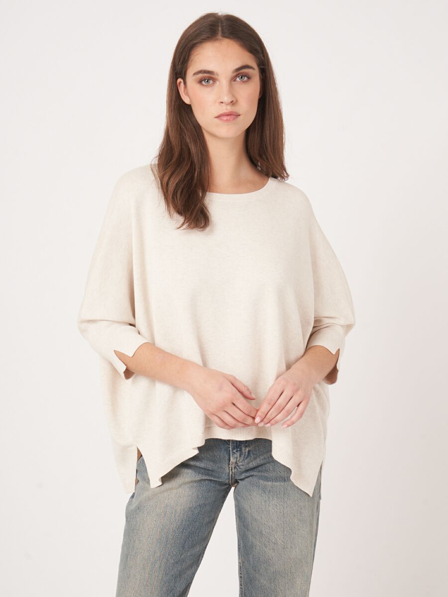Repeat Cashmere Oversized Poncho-trui Van Katoenmix
