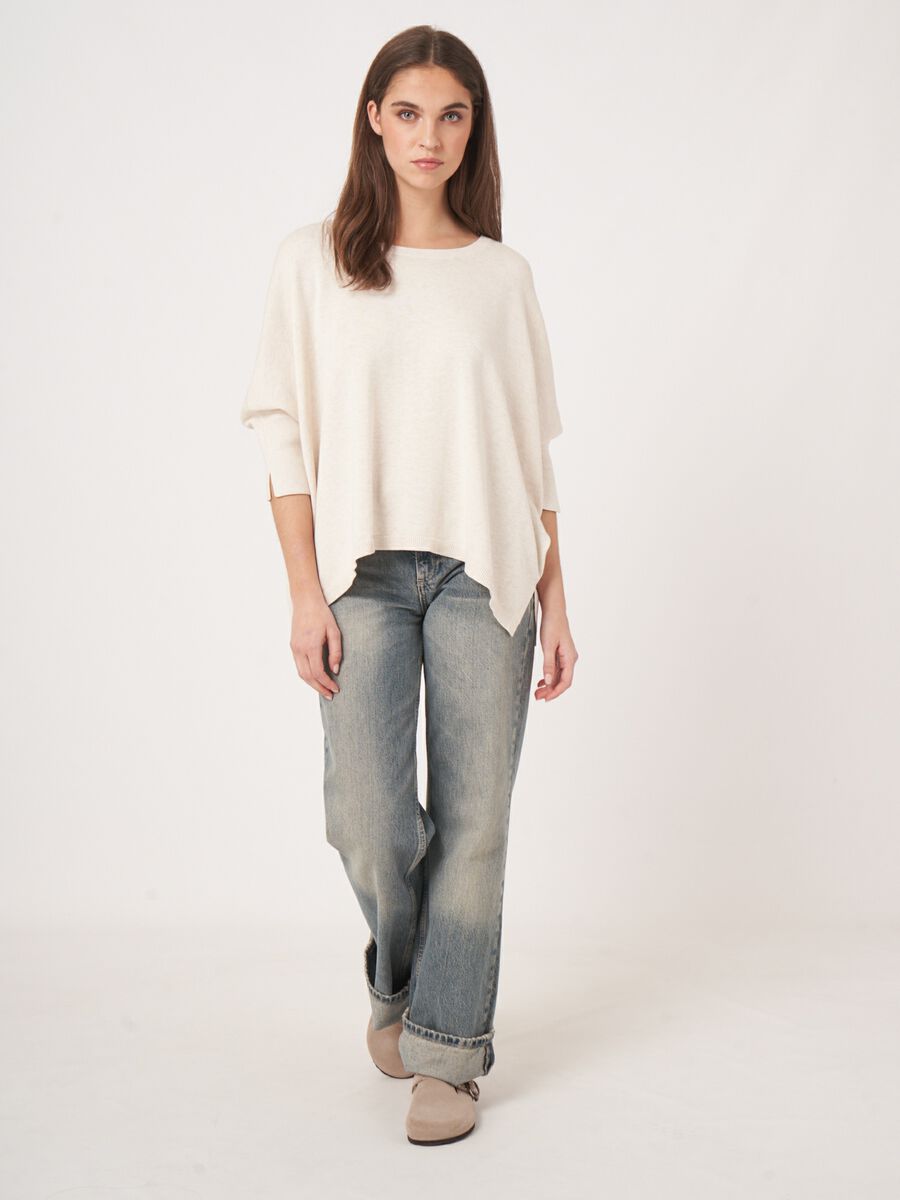 Repeat Cashmere Oversized Poncho-trui Van Katoenmix