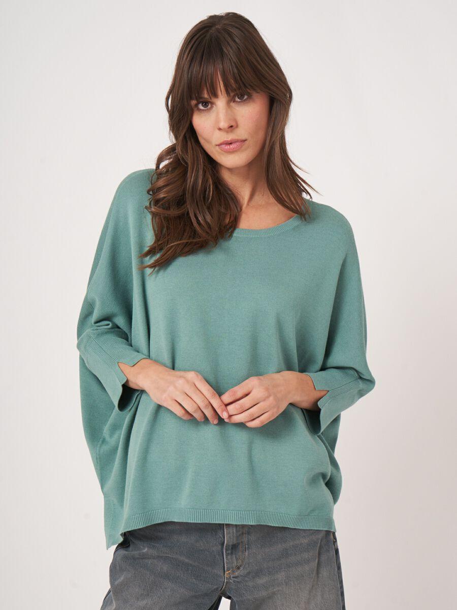 Repeat Cashmere Oversized Poncho-trui Van Katoenmix