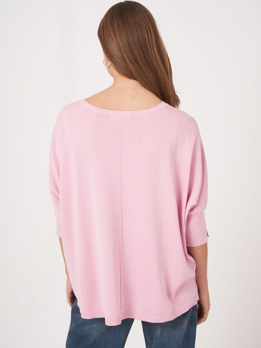 Repeat Cashmere Oversized Poncho-trui Van Katoenmix