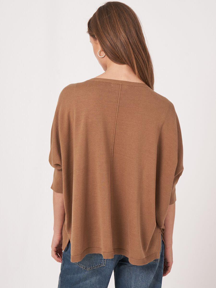 Repeat Cashmere Oversized Poncho-trui Van Katoenmix