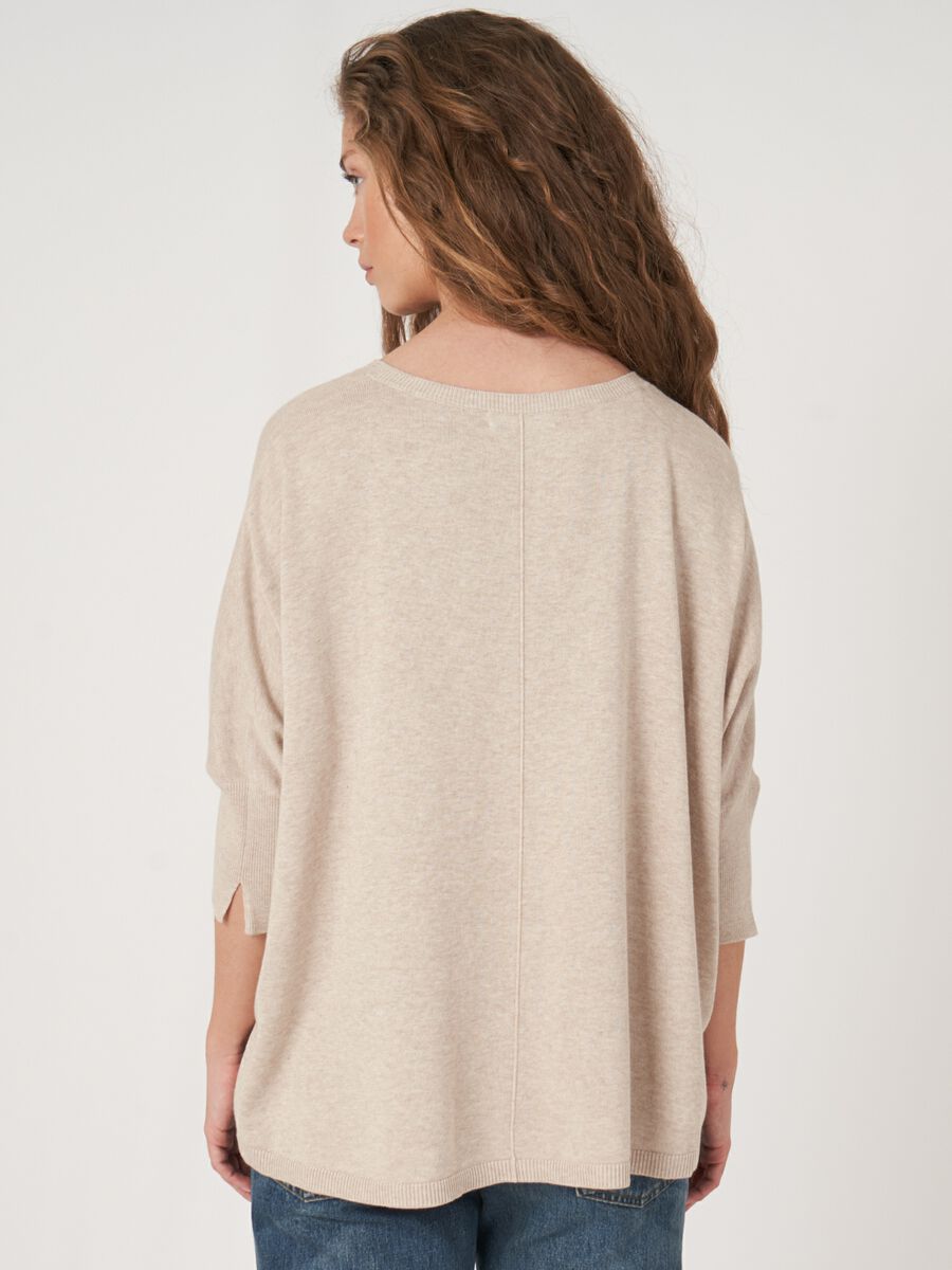 Repeat Cashmere Oversized Poncho-trui Van Katoenmix