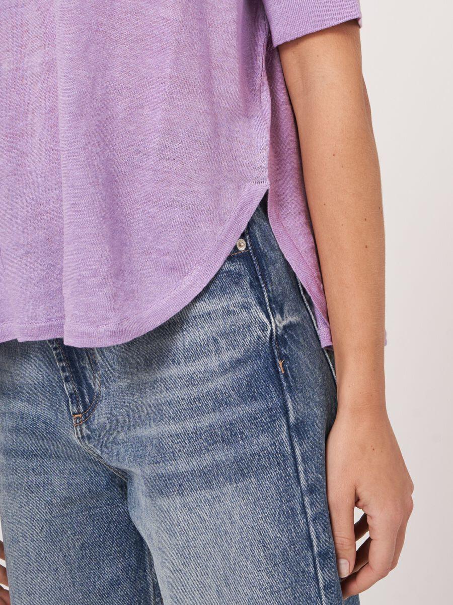 Repeat Cashmere Poncho-trui Met Ronde Zoom Van Zuiver Linnen