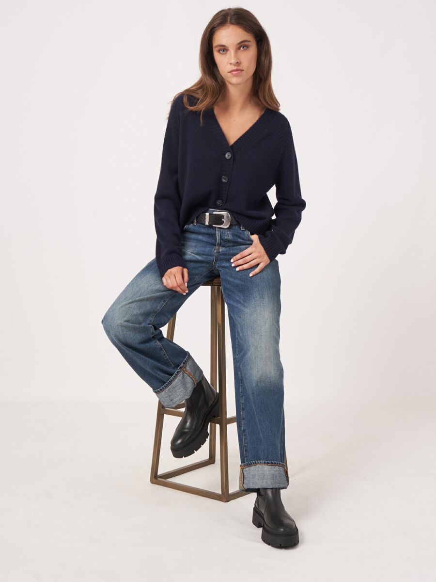 repeat cashmere Raglan vest van biologisch cashmere