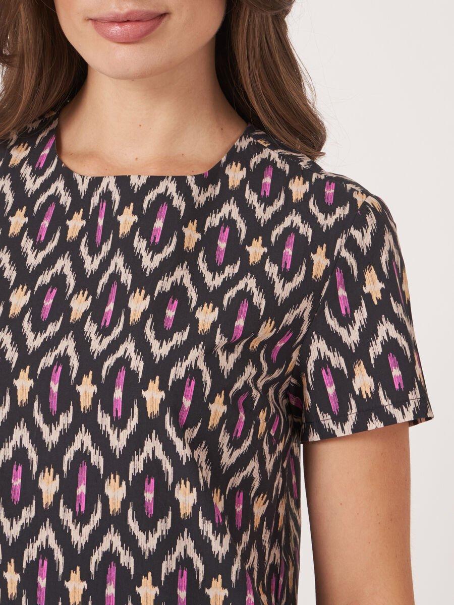 Repeat Cashmere Rechte Katoenen Jurk Met Ikat Print