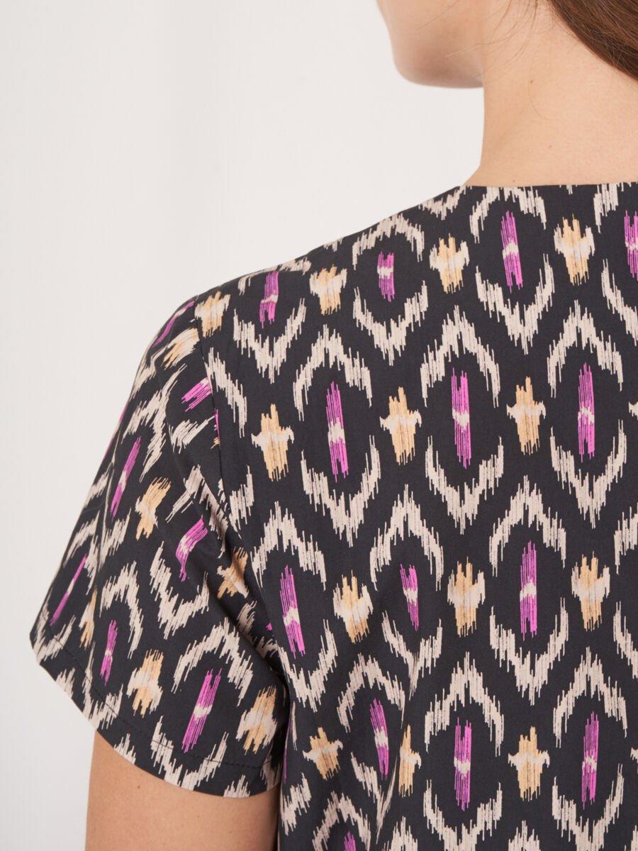 Repeat Cashmere Rechte Katoenen Jurk Met Ikat Print
