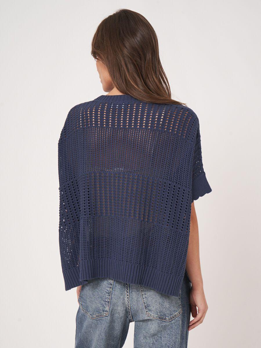 Repeat Cashmere Ajour Poncho Cardigan