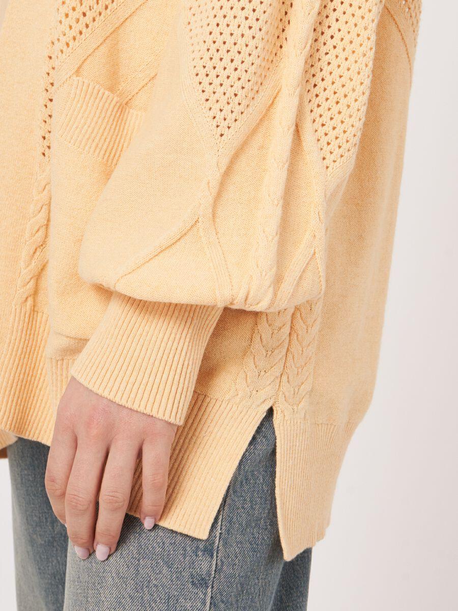 Repeat Cashmere Ajour Vest Met Zakken