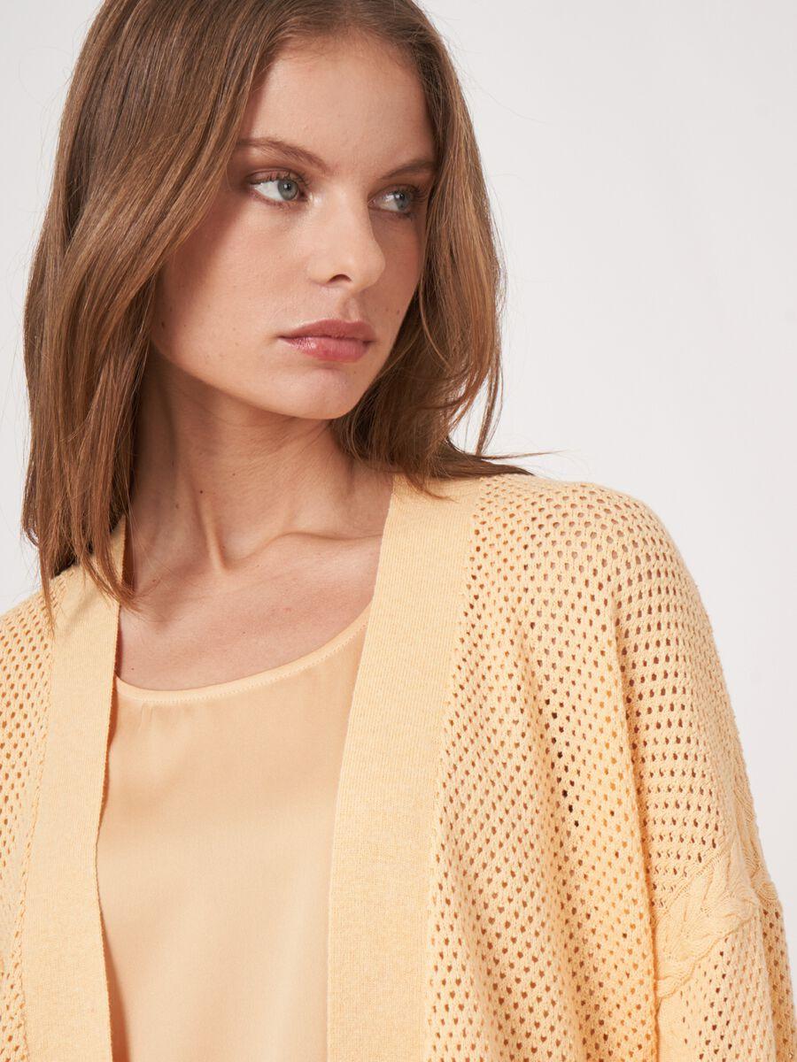 Repeat Cashmere Ajour Vest Met Zakken