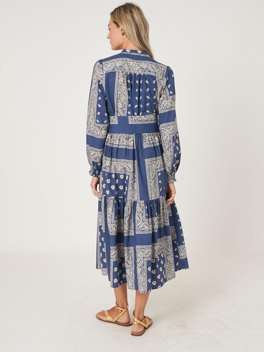 Repeat Cashmere Bandana Print Jurk Met Riem