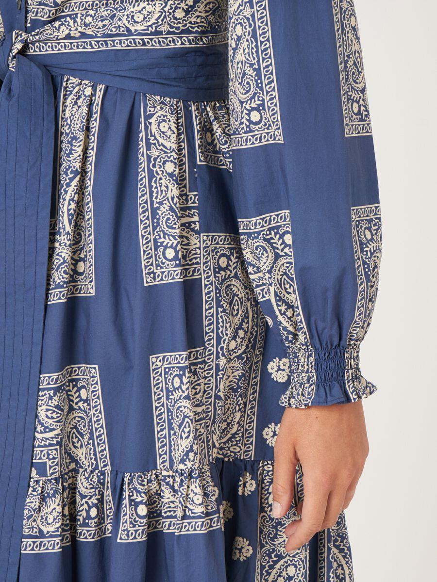 Repeat Cashmere Bandana Print Jurk Met Riem