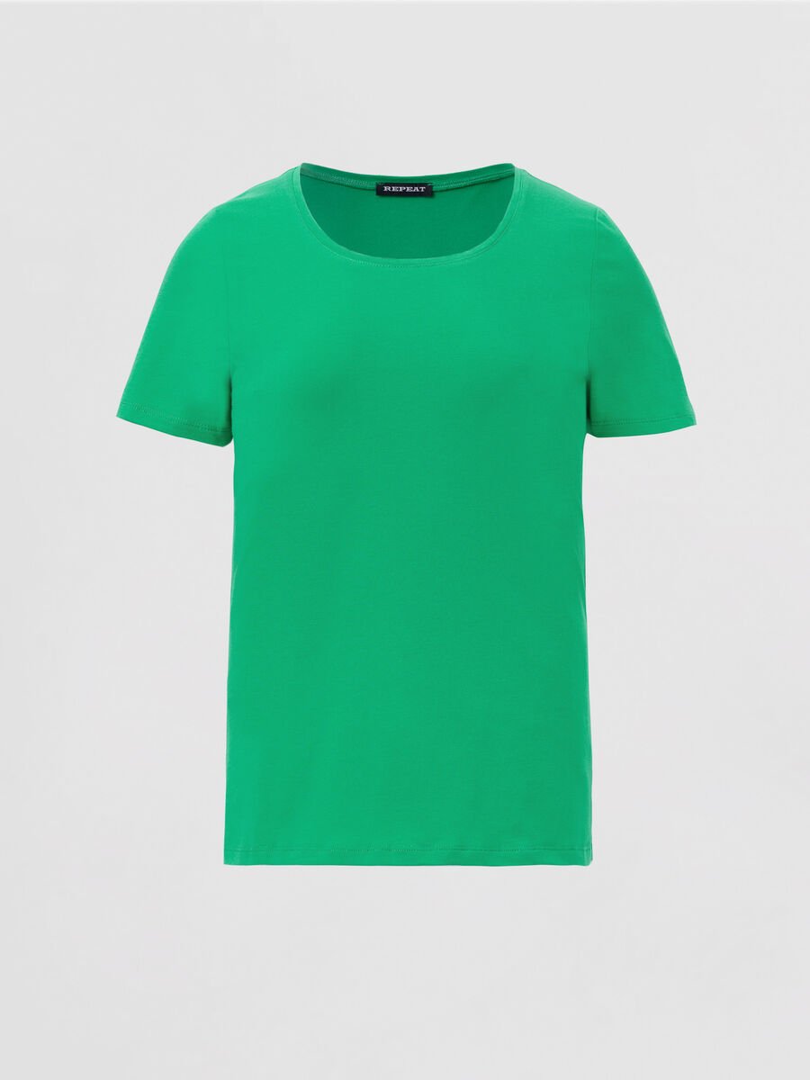 repeat cashmere Basic dames T-shirt met ronde hals