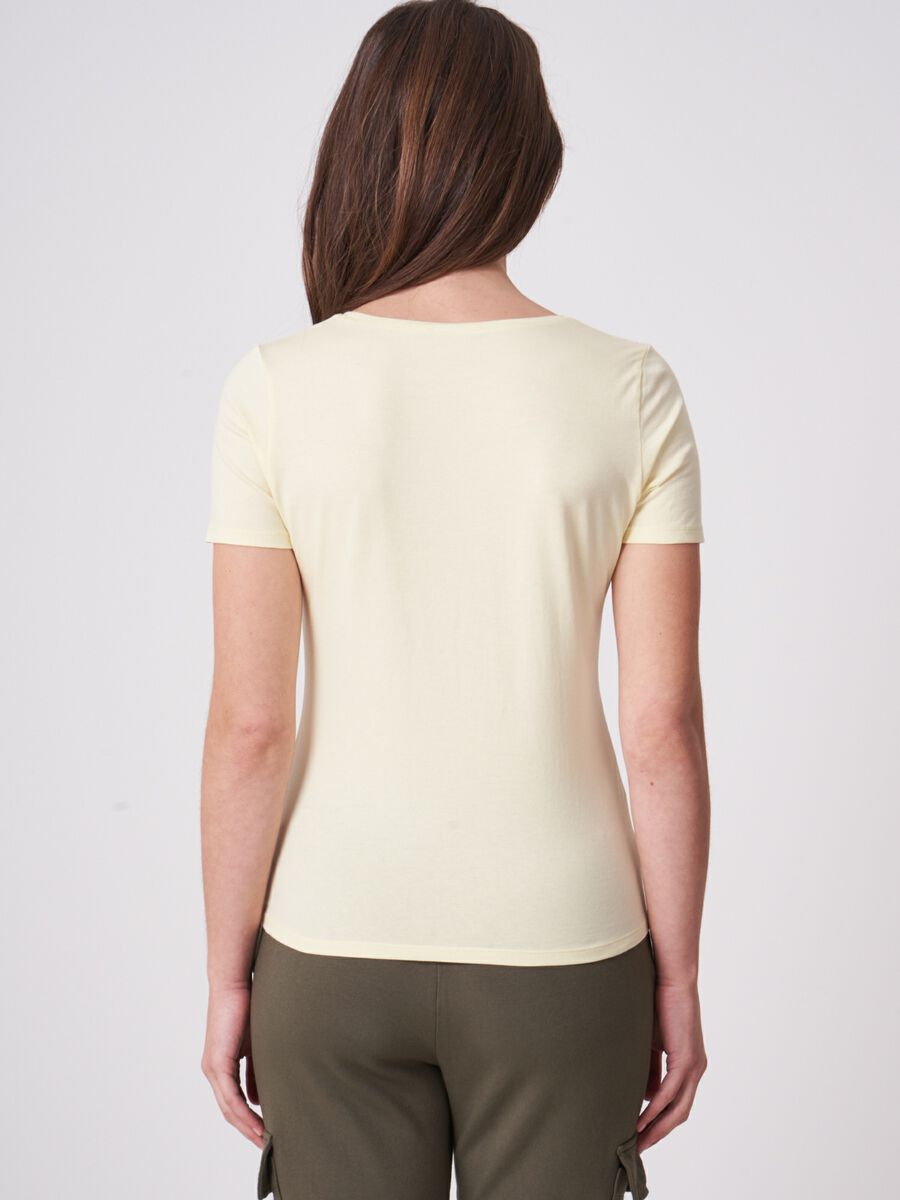 Repeat Cashmere Basic Dames T-shirt Met Ronde Hals