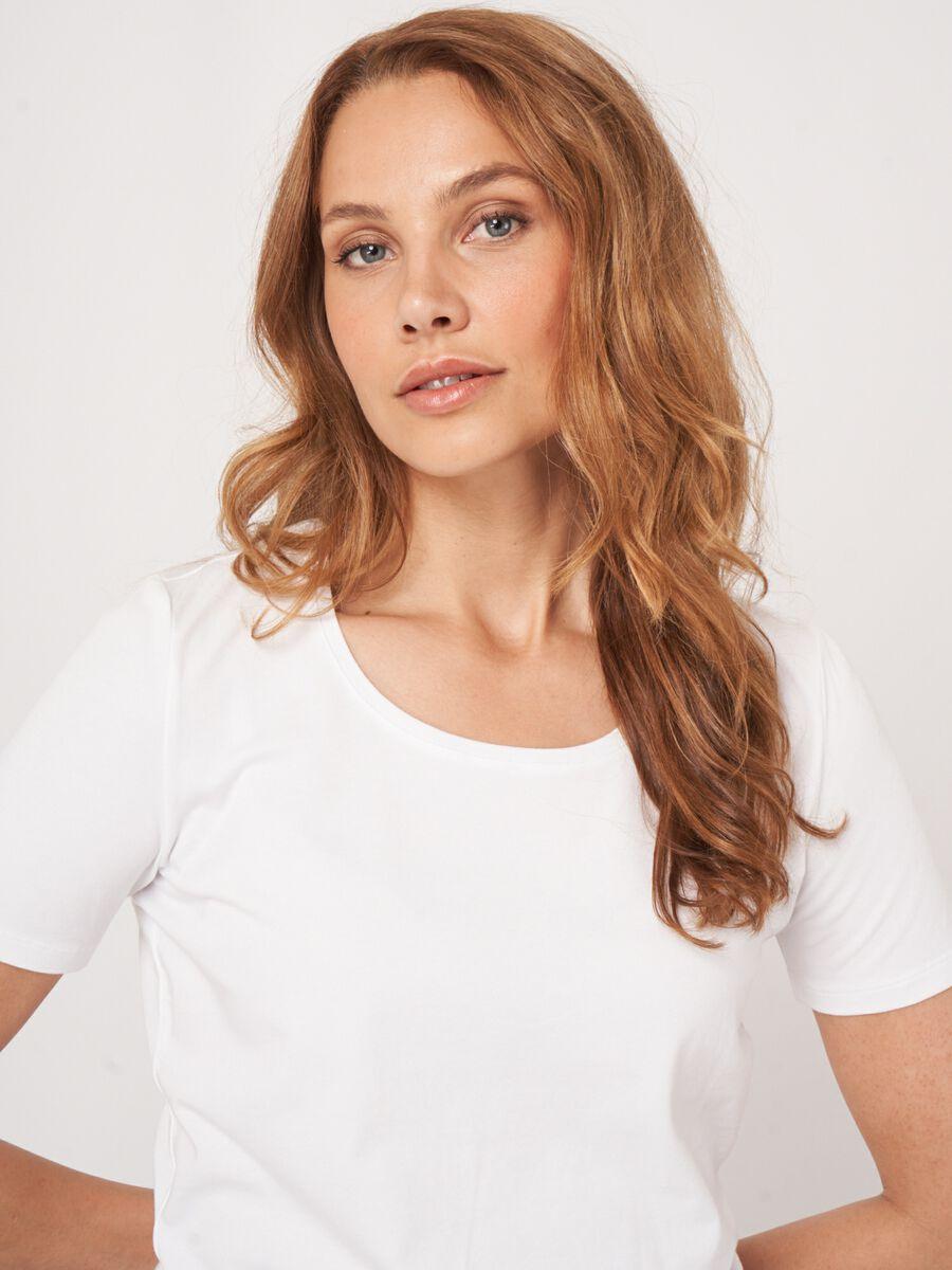 Repeat Cashmere Basic Dames T-shirt Met Ronde Hals
