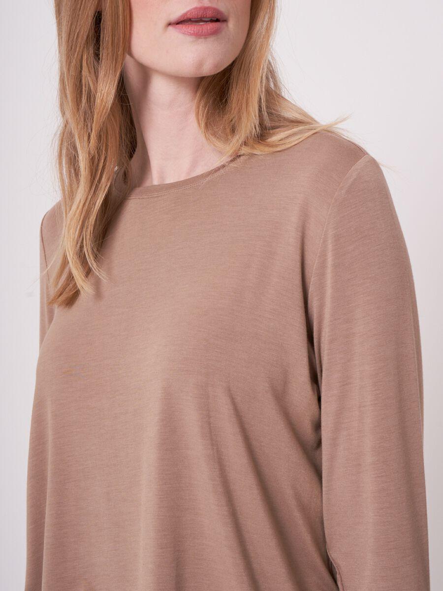 Repeat Cashmere Basic Damestop Met Lange Mouwen