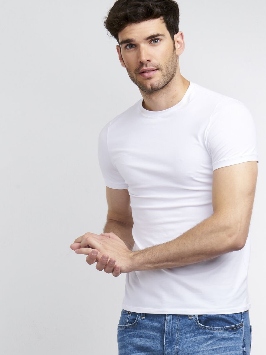 repeat cashmere Basic heren T-shirt