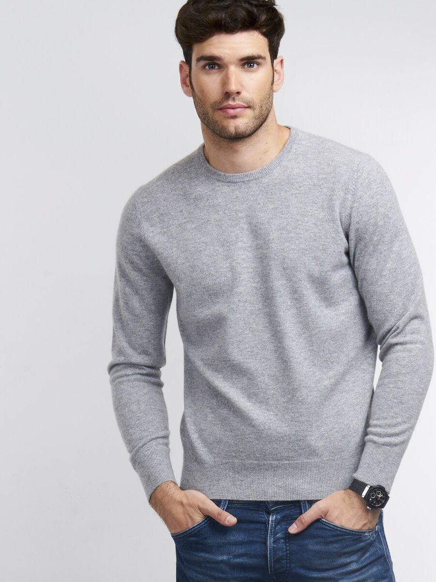 Repeat Cashmere Basic Heren-trui Met Ronde Hals