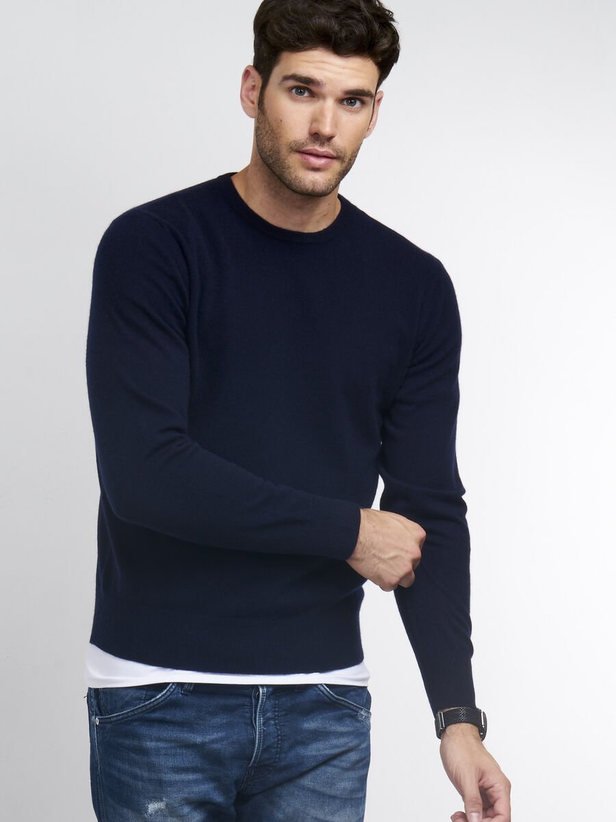 Repeat Cashmere Basic Heren-trui Met Ronde Hals