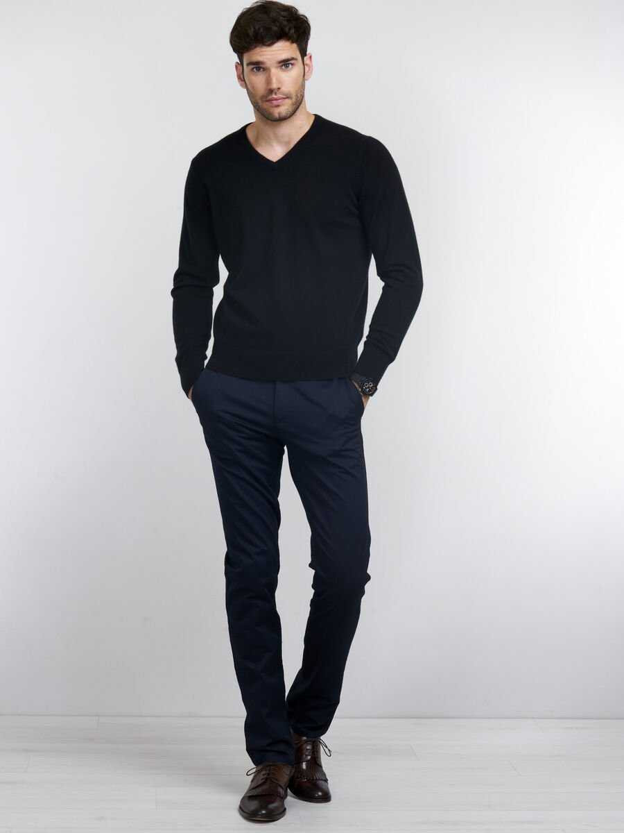 Repeat Cashmere Basic Heren-trui Met V-hals