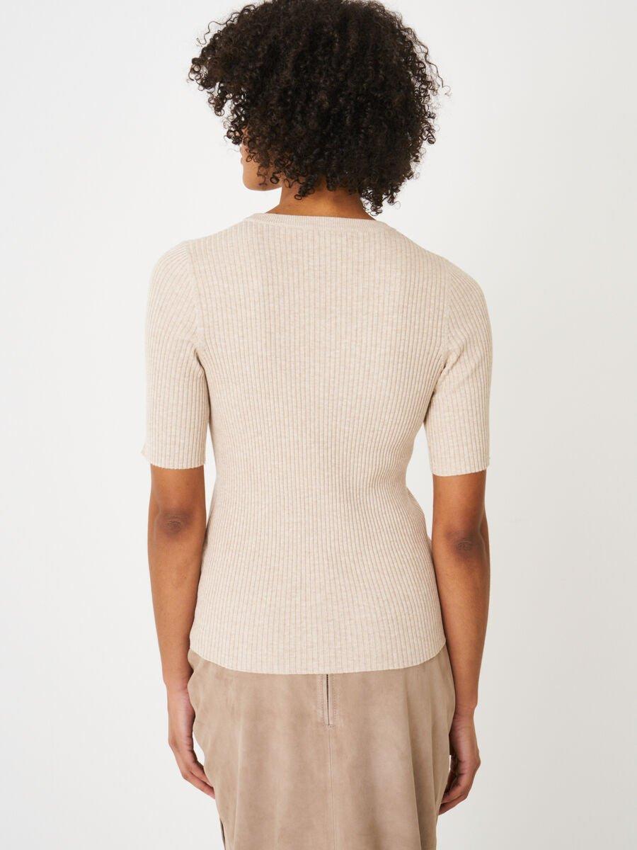 Repeat Cashmere Basic Trui Met Korte Mouwen