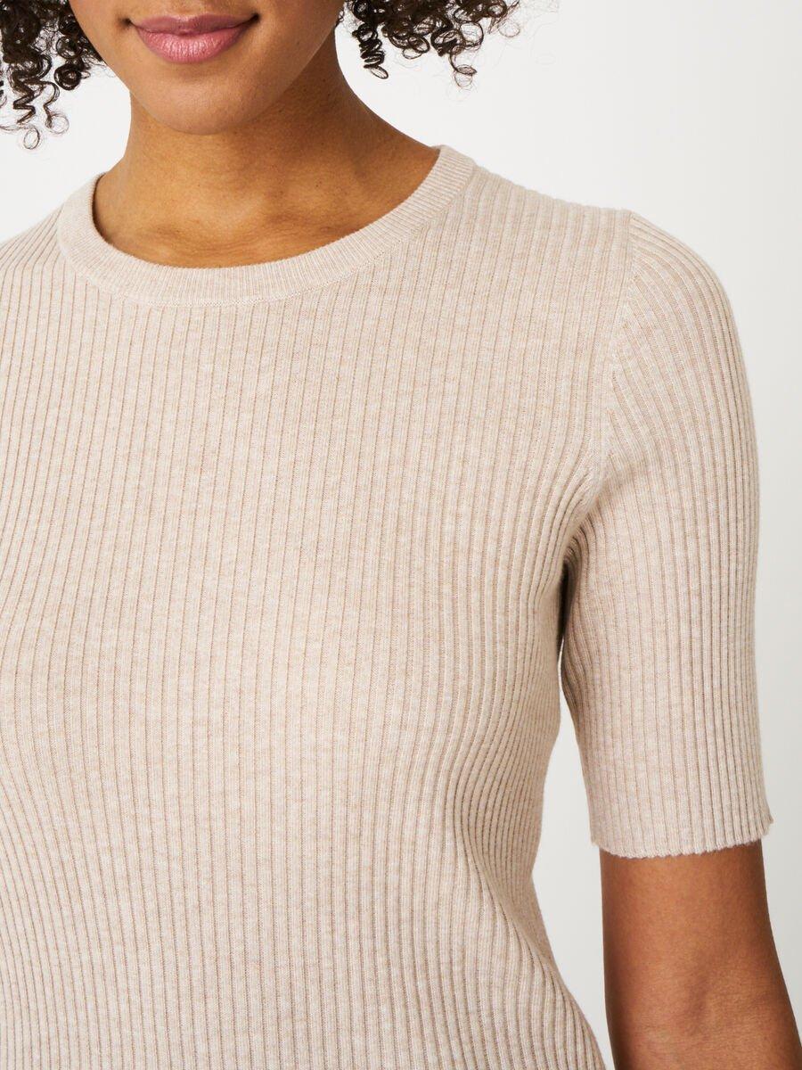 Repeat Cashmere Basic Trui Met Korte Mouwen