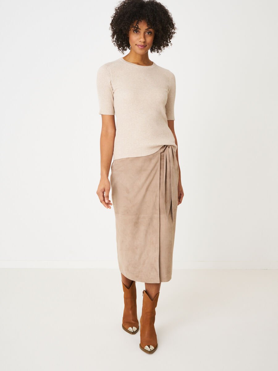 Repeat Cashmere Basic Trui Met Korte Mouwen
