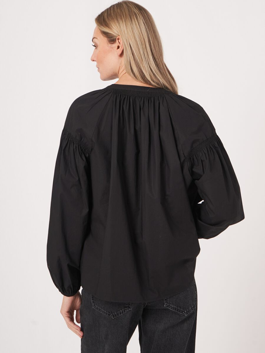 Repeat Cashmere Blouse Met Geplooide Details