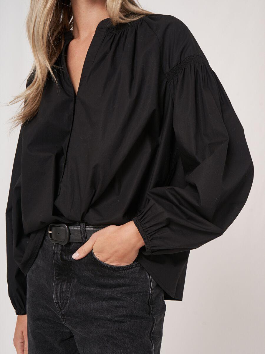 Repeat Cashmere Blouse Met Geplooide Details