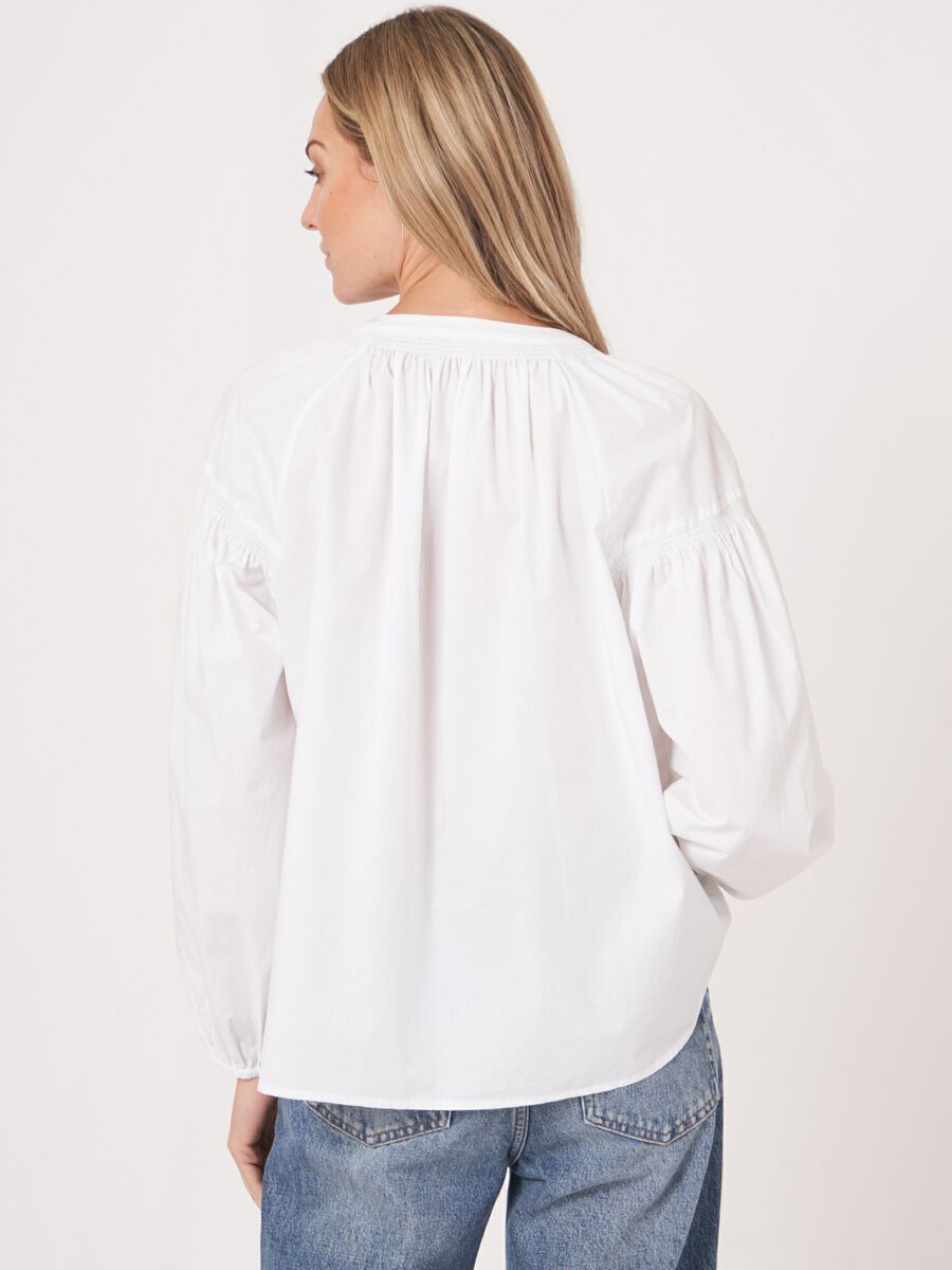 Repeat Cashmere Blouse Met Geplooide Details