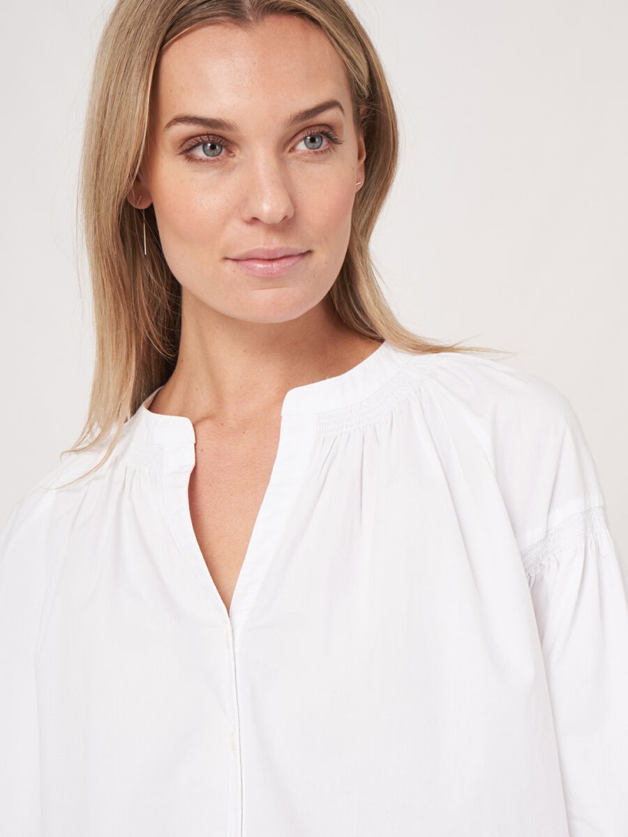 Repeat Cashmere Blouse Met Geplooide Details