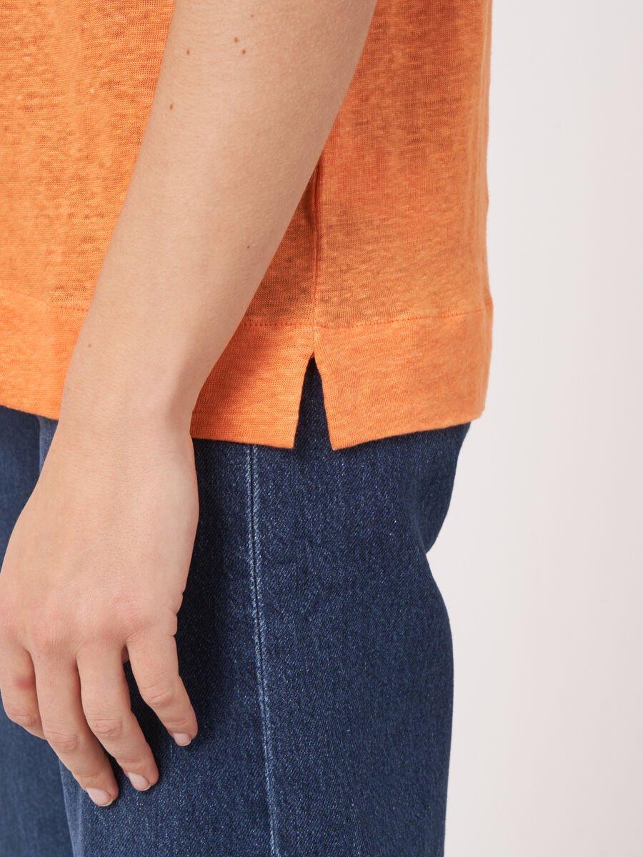 Repeat Cashmere Blousetop Met Linnen Overhemdkraag