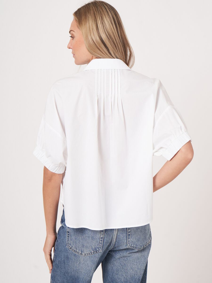 Repeat Cashmere Boxy Shirt Met Geplooide Details