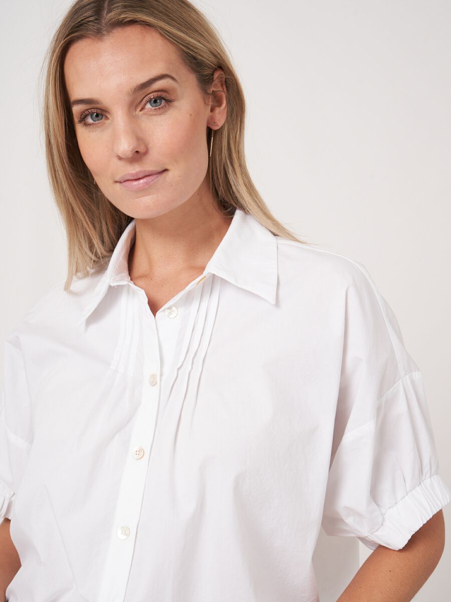 Repeat Cashmere Boxy Shirt Met Geplooide Details