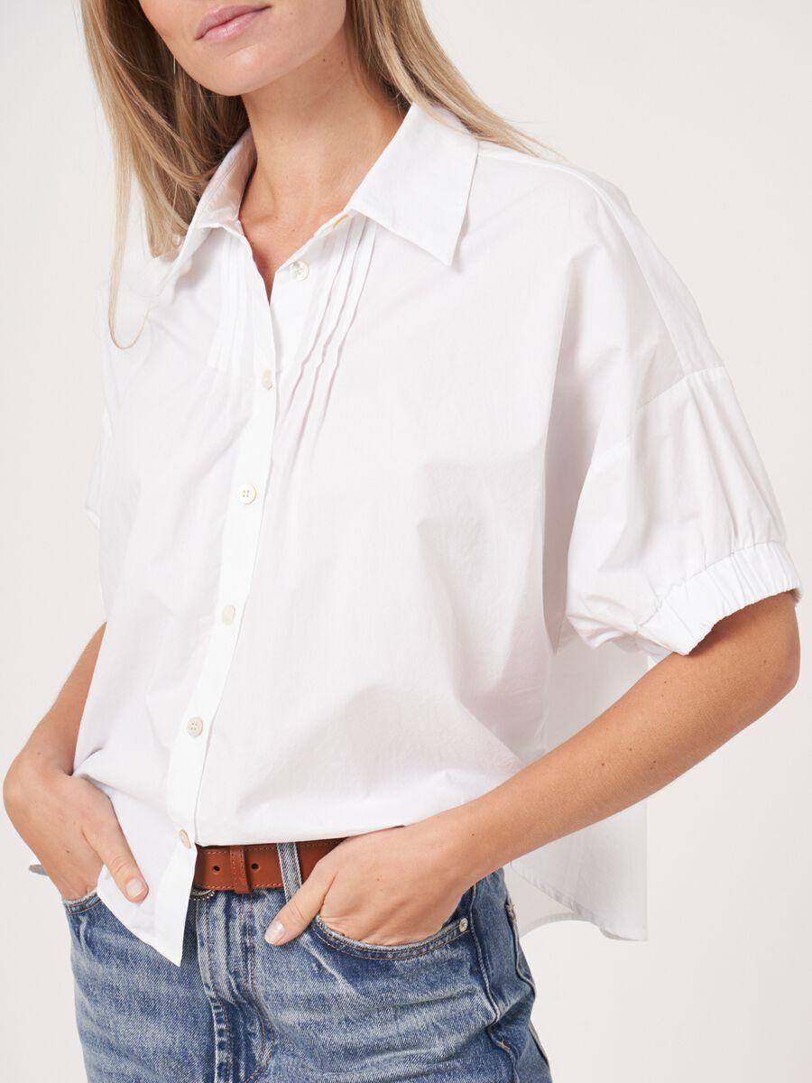 Repeat Cashmere Boxy Shirt Met Geplooide Details