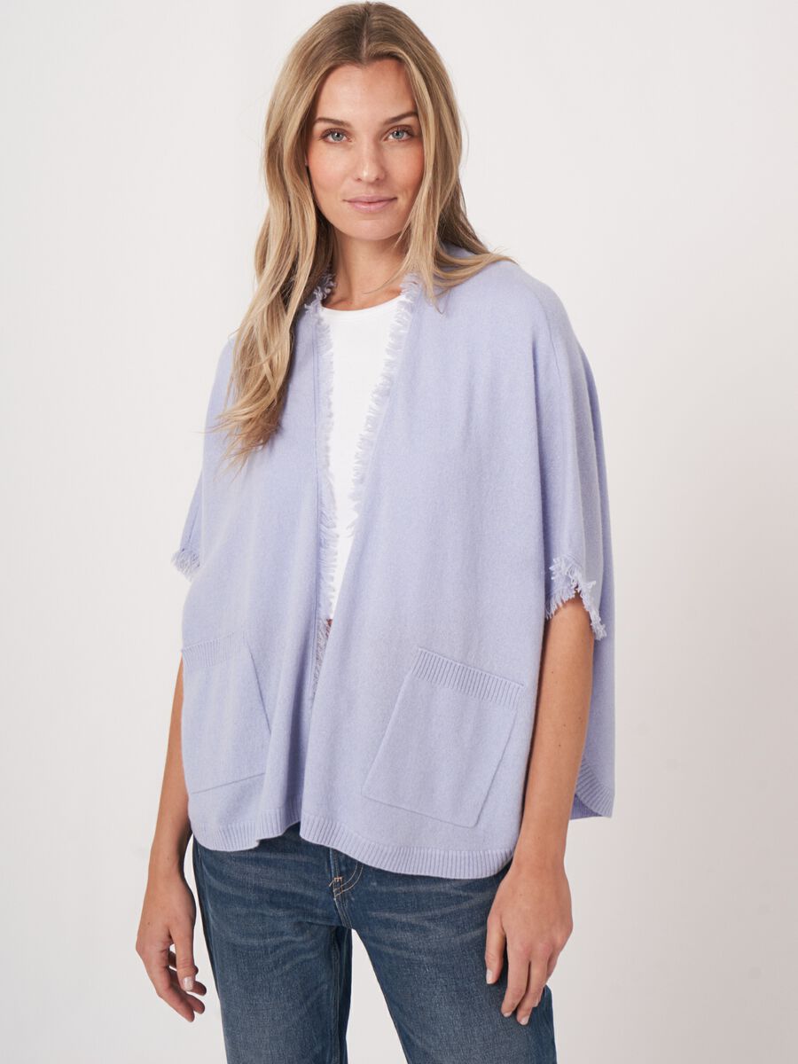 repeat cashmere Cape met franjes