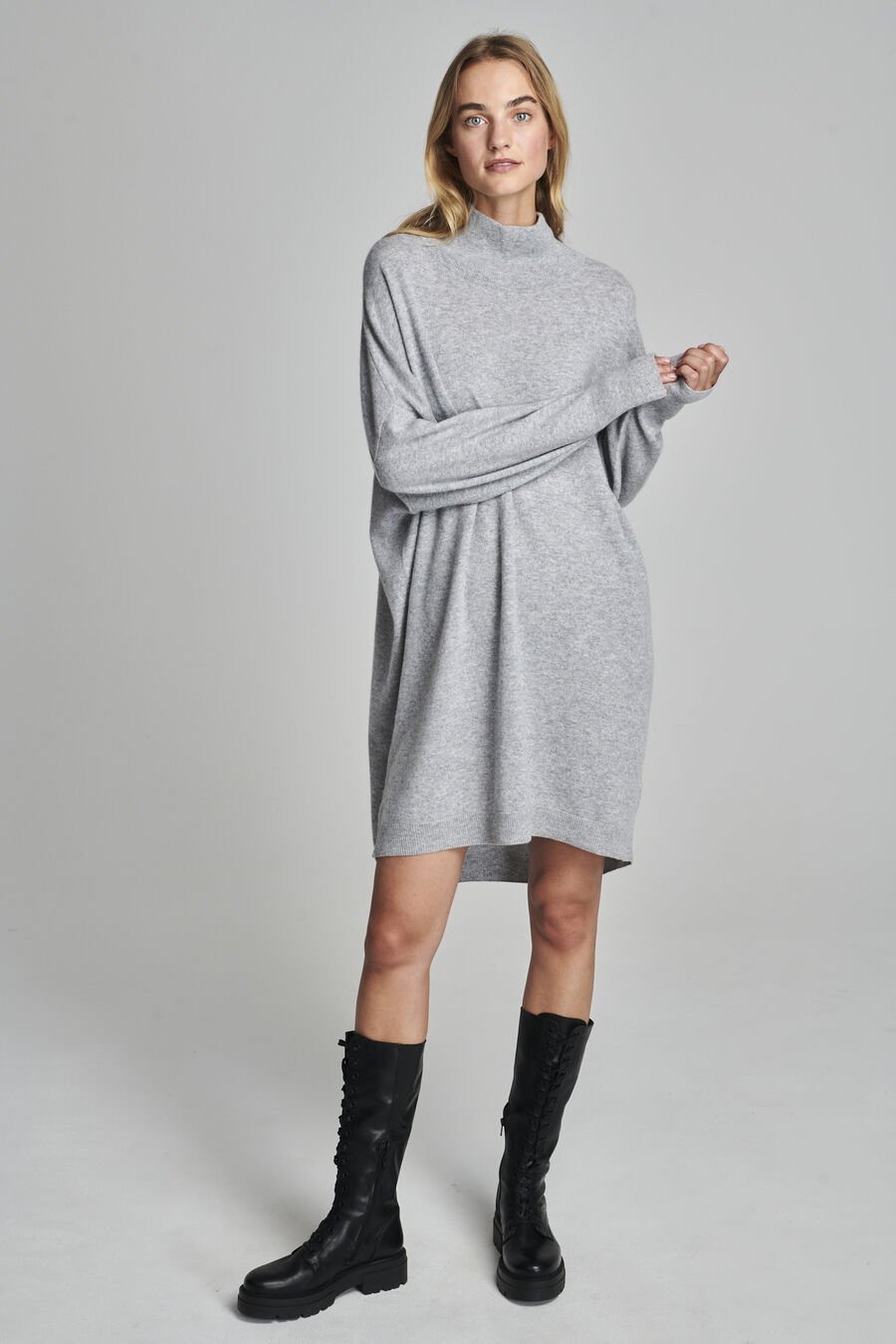 Repeat Cashmere Cashmere Jurk Met Opstaande Kraag