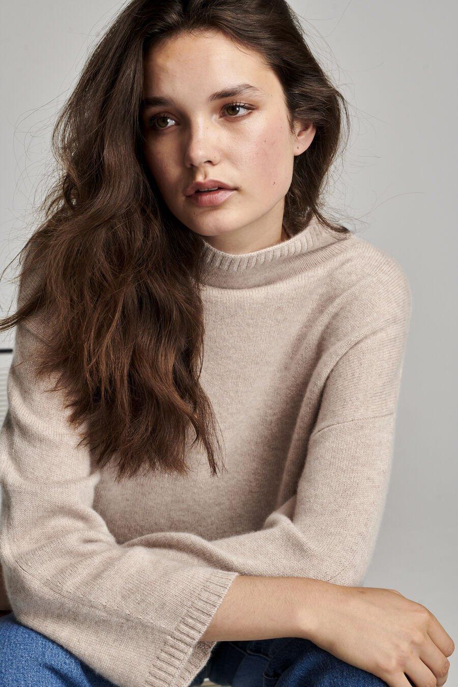 repeat cashmere Cashmere trui met opstaande kraag