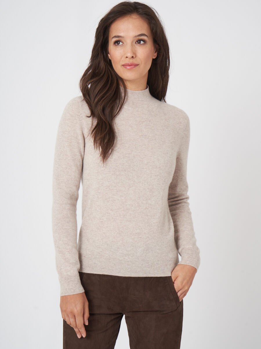 repeat cashmere Cashmere trui met opstaande kraag