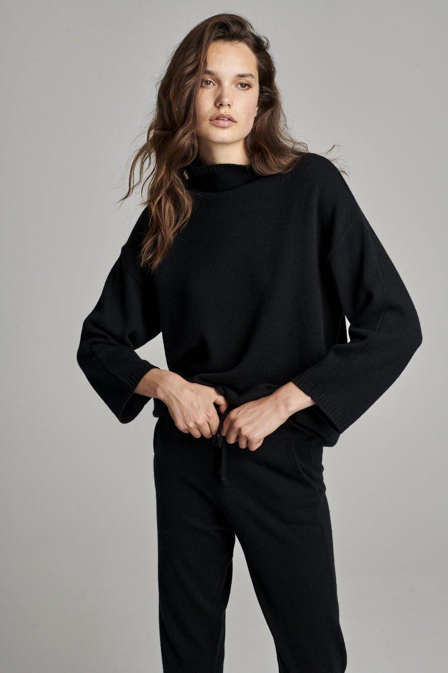 repeat cashmere Cashmere trui met opstaande kraag