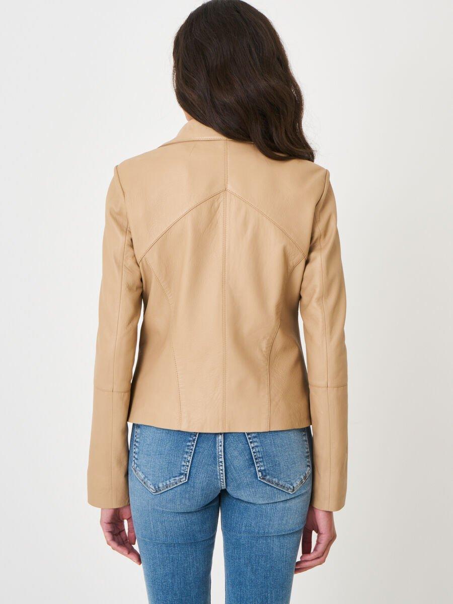 Repeat Cashmere Dames Biker Jas Van Leer