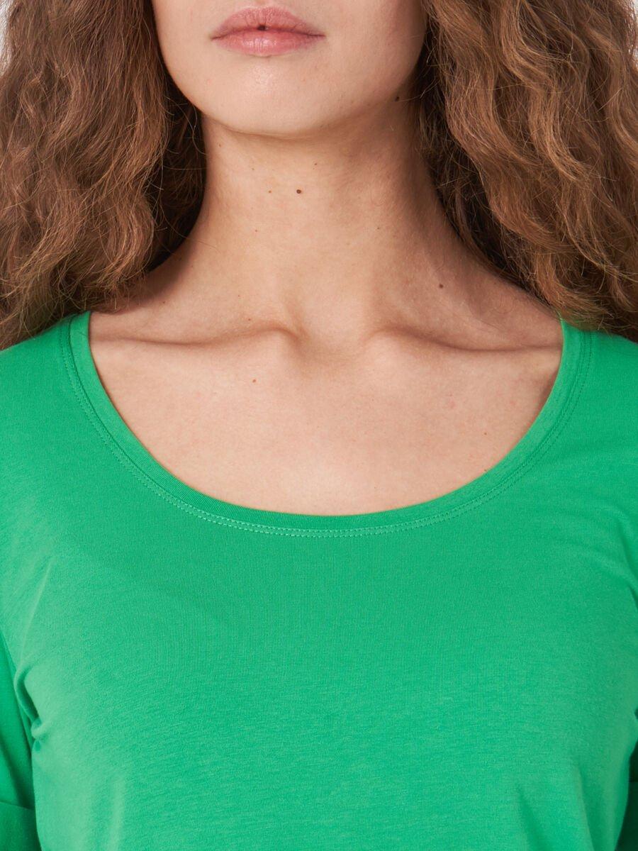 Repeat Cashmere Dames T-shirt Met Opgerolde Mouwen